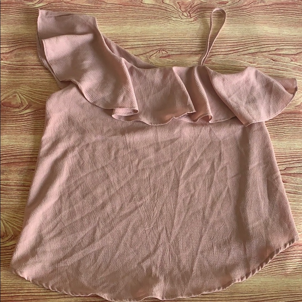 Sienna Sky light pink one strap ruffle sleeve top
